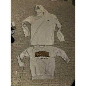 Nike Hoodie (M, Stained) + Missouri Tigers Crewneck Sweatshirt Small Bundle